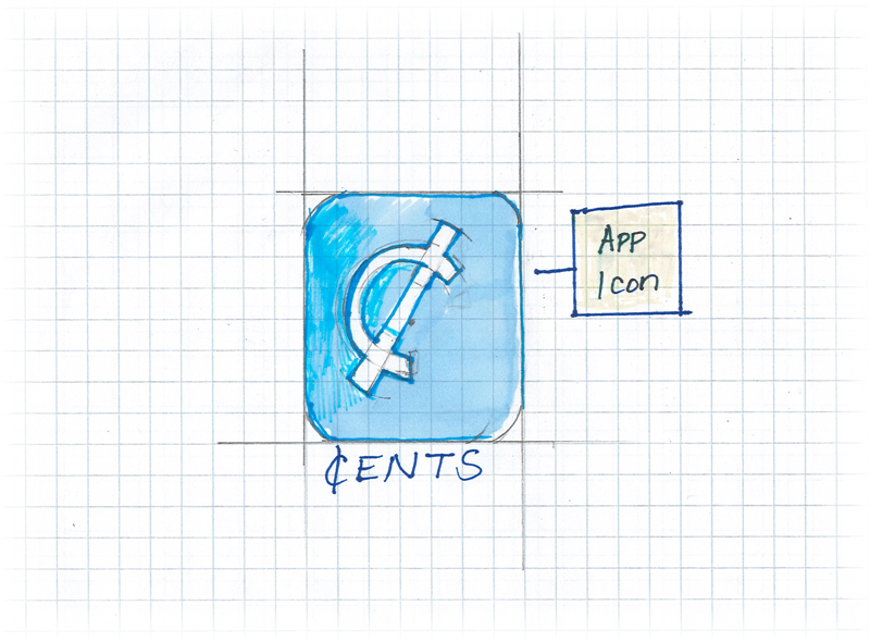 Cents icon sketch